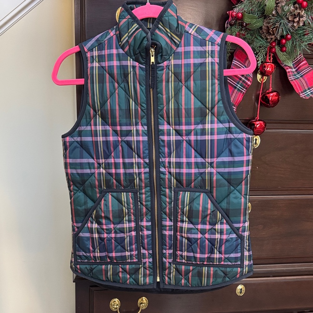 J. Crew Multicolor Tartan Plaid Vest